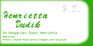 henrietta dudik business card